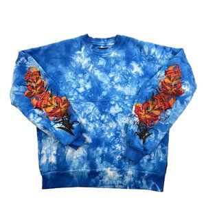 Spirit Jersey Heavy weight Blue Tye Dye With Orange Flowers